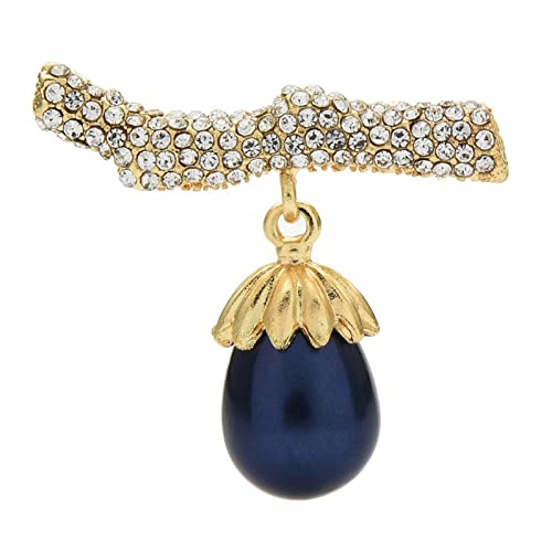 Frauen Brosche Pins Ladies Modeaccessoires Vollzweige mit Simulation Perlbrosche einfache Luxus Lady Brosche Bankett Brosche Mode Broschen (Metallfarbe: Weiß) von JPXXFM