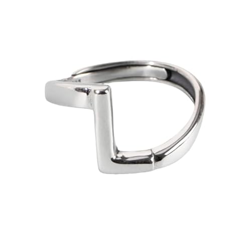 Frauen Sterling Silber Silber Simple Open verstellbare Ringe, Retro Distressed 26 Initialen Brief l Band Schmuck für Hochzeit Eternity Promise Party Finger Circlet Geschenk von JPXXFM
