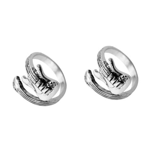 Herren gotische Männer minimalistische Sterling Silber Halloween Punk -Joint Gitarrenfinger Ringe von JPXXFM