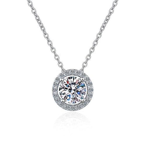 JPXXFM 0,3ct Round Solitaire Halskette für Frauen, weiße Lünette Set-D-Farben-Anhänger, elegantes Schmuckgeschenk für sie JPXXFM 0,3ct Round Solitaire Halskette für Frauen, weiße Lünette Set-D-Farben-Anhänger, elegantes Schmuckgeschenk für sie von JPXXFM