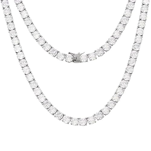 JPXXFM 0.1-1Carat Lady Leisure Moissanite Tennis Necklace for Women Simulate Diamond Tennis Necklace Bridal Moissanite Necklace Wedding Necklace Daily Wear Tennis Chain for Men von JPXXFM