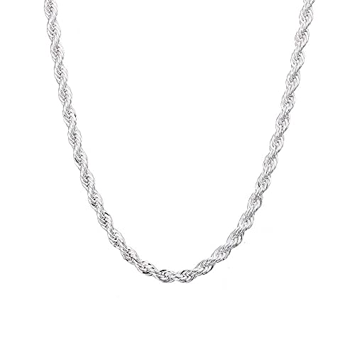 JPXXFM 100% 4mm rope chain personality unisex party wedding gift chain necklace men von JPXXFM