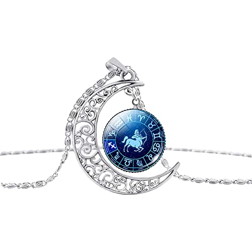 JPXXFM 12 Konstellation Moon Edelstein Sternenuniversum Custom Locket mit Bild von JPXXFM