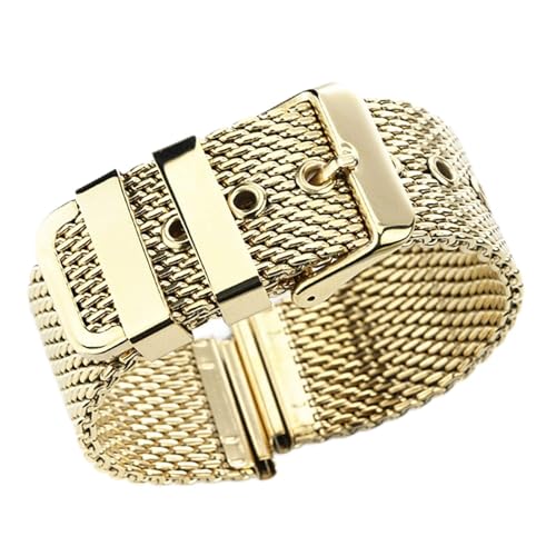 JPXXFM 18mm 20 mm 24 mm Edelstahl Handgelenkband Gurt Universal Men Women Mesh Watchband Link Armband Accessoires Gold von JPXXFM