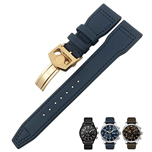 JPXXFM 20mm 21mm 22 mm Nylon Faser Leder Uhrenband für IWC IW377729 IW389001 Big Pilot Watch Green Blue Black Watch Armband JPXXFM 20mm 21mm 22 mm Nylon Faser Leder Uhrenband für IWC IW377729 IW389001 Big Pilot Watch Green Blue Black Watch Armband von JPXXFM