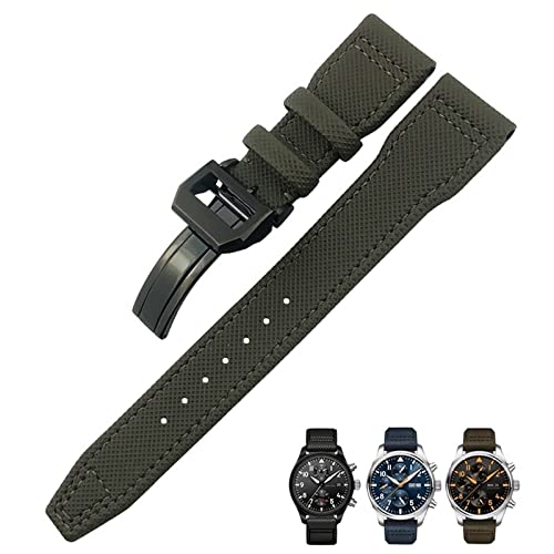 JPXXFM 20mm 21mm 22 mm Nylon Faser Leder Uhrenband für IWC IW377729 IW389001 Big Pilot Watch Green Blue Black Watch Armband JPXXFM 20mm 21mm 22 mm Nylon Faser Leder Uhrenband für IWC IW377729 IW389001 Big Pilot Watch Green Blue Black Watch Armband von JPXXFM
