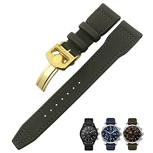 JPXXFM 20mm 21mm 22 mm Nylon Faser Leder Uhrenband für IWC IW377729 IW389001 Big Pilot Watch Green Blue Black Watch Armband JPXXFM 20mm 21mm 22 mm Nylon Faser Leder Uhrenband für IWC IW377729 IW389001 Big Pilot Watch Green Blue Black Watch Armband von JPXXFM