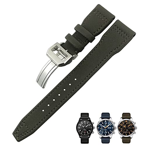 JPXXFM 20mm 21mm 22 mm Nylon Faser Leder Uhrenband für IWC IW377729 IW389001 Big Pilot Watch Green Blue Black Watch Armband JPXXFM 20mm 21mm 22 mm Nylon Faser Leder Uhrenband für IWC IW377729 IW389001 Big Pilot Watch Green Blue Black Watch Armband von JPXXFM