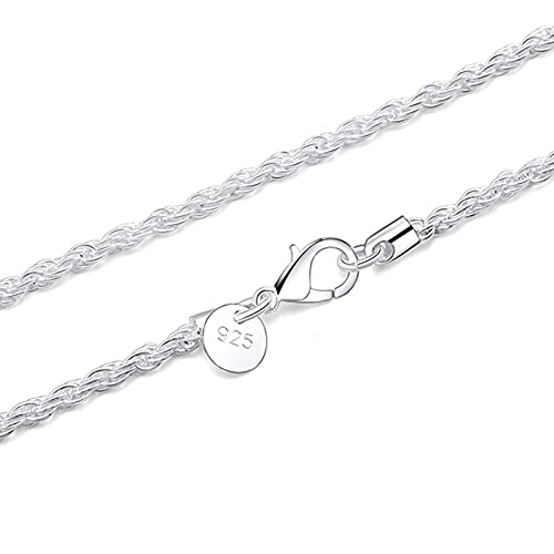 JPXXFM 3,0 mm Twist -Seilketten Frauen Männer Halsketten Abschluss 16 "18" 20 "22" 24 " von JPXXFM