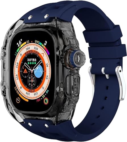 JPXXFM 49 mm Fluor -Uhr -Armband + Transparentes Gehäuse -Modifikations -Kit für 49 mm, Luxus -Silikonarmband, zum Austausch der von JPXXFM