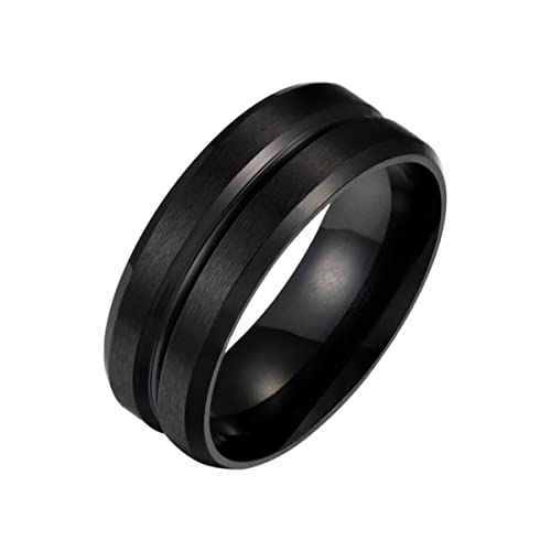 JPXXFM 8mm einfache Männer- und Frauenringe Edelstahl -Peel -Pepa -Ring -Hochzeitsfeier -Geschenke neutraler Modeschmuck von JPXXFM