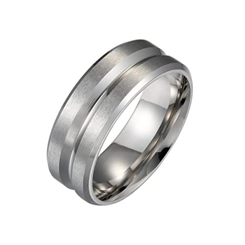 JPXXFM 8mm einfache Männer- und Frauenringe Edelstahl -Peel -Pepa -Ring -Hochzeitsfeier -Geschenke neutraler Modeschmuck von JPXXFM