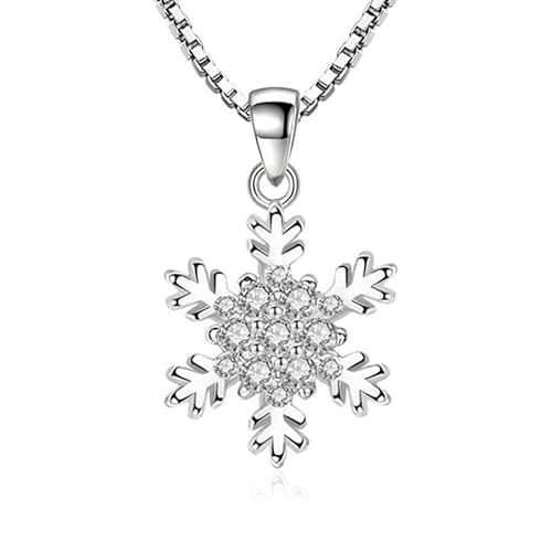JPXXFM 925 Halskette für Frauen Zirkonia Schneeflocken Halsketten & Anhänger 45 cm Kettenverbindungskette von JPXXFM