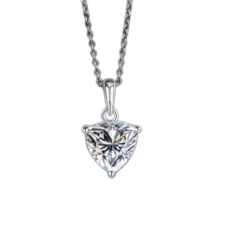 JPXXFM 925 Plattierung 1 Karat Diamant runde Form Moissanit Anhänger Halskette Frauen Edelstein Halskette von JPXXFM