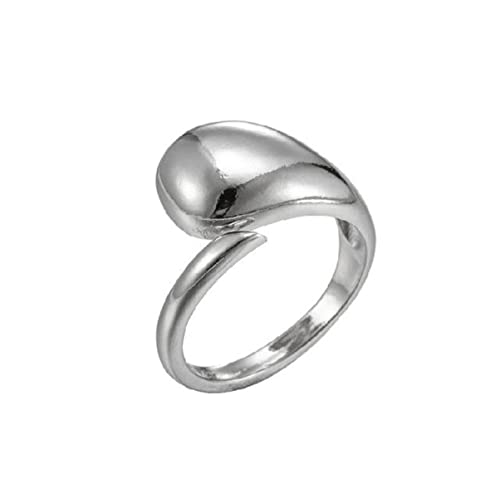 JPXXFM All-Match-Schmuck Geometrische einfache Ringins weibliche kalte Wind Retro Wassertropfen unregelmäßige Öffnung Damen Rin von JPXXFM