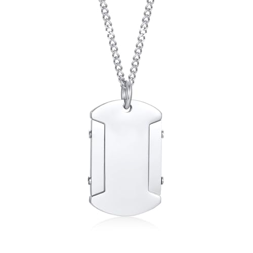 JPXXFM Anhänger Halskette für Frauen, Hip -Hop -Halskette für Männer Edelstahlhund -Tag -Anhänger mit 24 Zoll Kette von JPXXFM