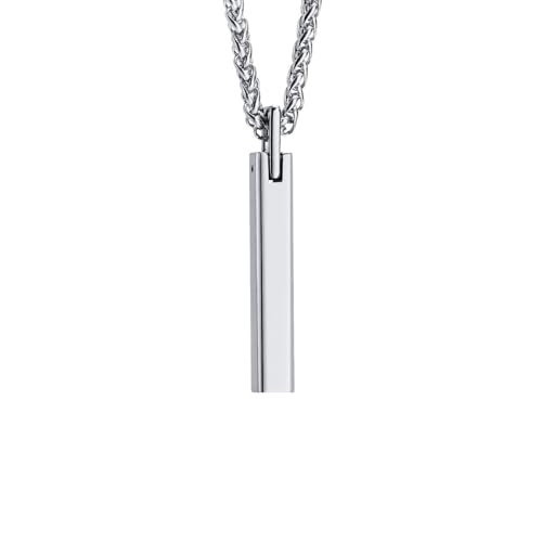 JPXXFM Anhänger Halskette für Männer, Damen Halsketten Mode Wolfram vertikaler Baranhänger mit 24 Zoll Kette von JPXXFM