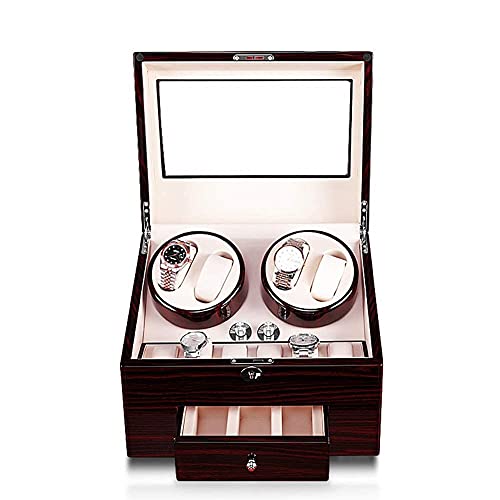 JPXXFM Automatic Watch Winderbox mit Stecker Ruhigem Motor 5 Rotationsmodi Uhren Drehspeicher -Koffer -Anzeigebox von JPXXFM