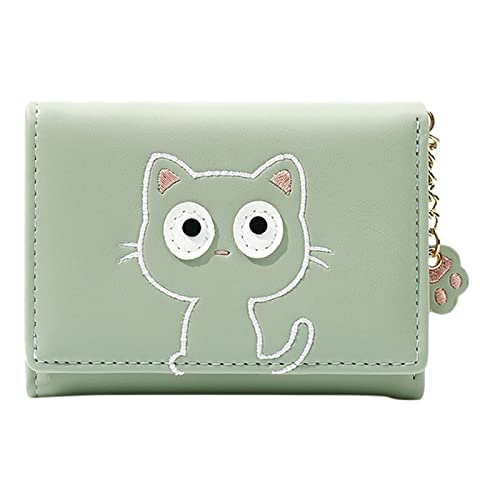 JPXXFM Benutzerdefinierte Brieftaschenhalter Bifold Wallets mit Kartenschlitzen ID Fensterbetreuung Top Getreide Brieftasche für Männer (grün, eine Größe) von JPXXFM