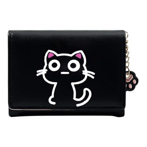 JPXXFM Benutzerdefinierte Brieftaschenhalter Bifold Wallets mit Kartenschlitzen ID Fensterbetreuung Top Getreide Brieftasche für Männer (schwarz, eine Größe) von JPXXFM