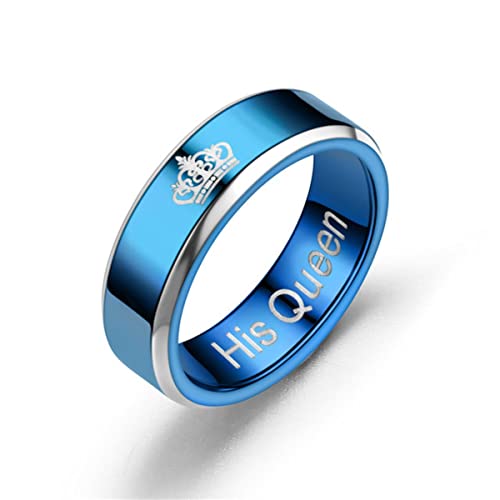 JPXXFM Blaue Farbe Eheringe Ring für Frauen Männer Schmuck Edelstahl Verlobungsring Paar Erstaunlicher Preis von JPXXFM