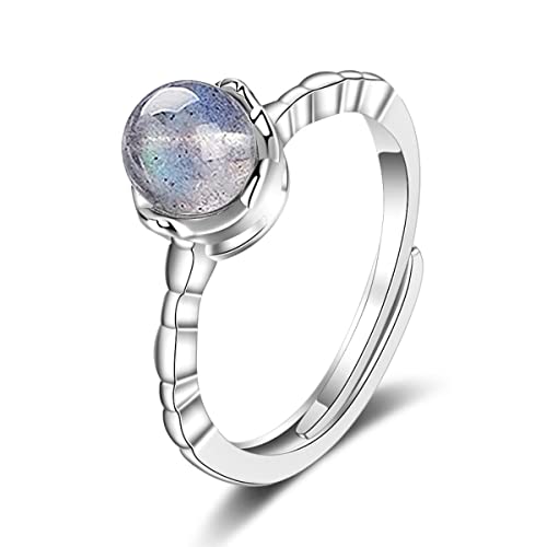JPXXFM Blue Moonstone Ring Female Nischendesign Netz von JPXXFM