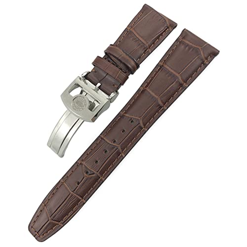 JPXXFM Bracelet de montre en cuir de vache pour IWC portugais Portofino Pilot en cuir véritable 20 mm 21 mm 22 mm Boucle sphérique von JPXXFM