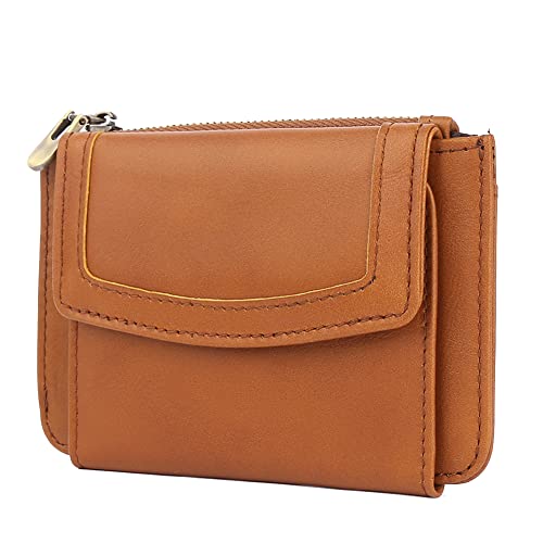 JPXXFM Brieftasche für Frauen Multifunktionaler Brieftasche Anti -Diebstahl -Geldbörse Leichtes Geldbeutel Echtes Leder Brieftasche, braun von JPXXFM