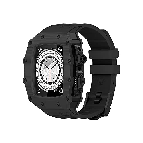 JPXXFM Carbon Fasermodifikation Kit -Gurtband 45 mm 44 mm Gummiarmband Armband IWatch 8 7 Se 6 5 4 Mod Kitgürtel von JPXXFM