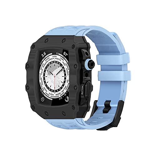 JPXXFM Carbon Fasermodifikation Kit -Gurtband 45 mm 44 mm Gummiarmband Armband IWatch 8 7 Se 6 5 4 Mod Kitgürtel von JPXXFM