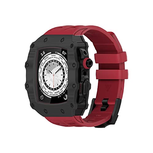 JPXXFM Carbon Fasermodifikation Kit -Gurtband 45 mm 44 mm Gummiarmband Armband IWatch 8 7 Se 6 5 4 Mod Kitgürtel von JPXXFM