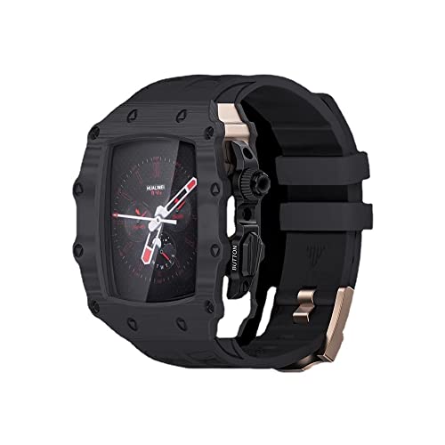 JPXXFM Carbon Fasermodifikation Kit -Gurtband 45 mm 44 mm Gummiarmband Armband IWatch 8 7 Se 6 5 4 Mod Kitgürtel von JPXXFM