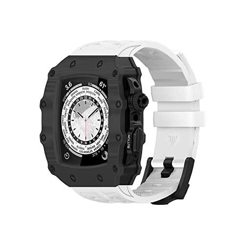 JPXXFM Carbon Fasermodifikation Kit -Gurtband 45 mm 44 mm Gummiarmband Armband IWatch 8 7 Se 6 5 4 Mod Kitgürtel von JPXXFM