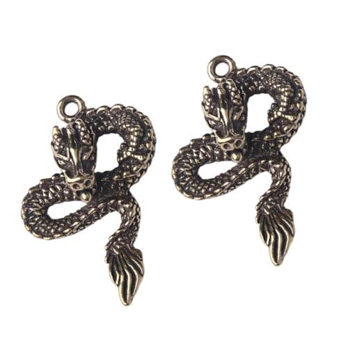 JPXXFM Charm Keychain 2pcs Brass Dragon Anhänger Handwerk DIY Decor für Freunde vorhanden von JPXXFM