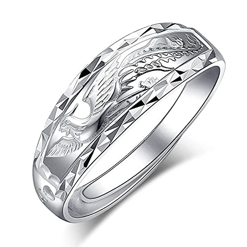 JPXXFM Chinesische Stil Eröffnung Verstellbarer Ring - Retro eingelegtes Dragon und Phoenix Classic Women's Charm Ring, Trend Ladies Schmuck für Mädchen Weihnachten Hochzeitsfeier Geschenk von JPXXFM