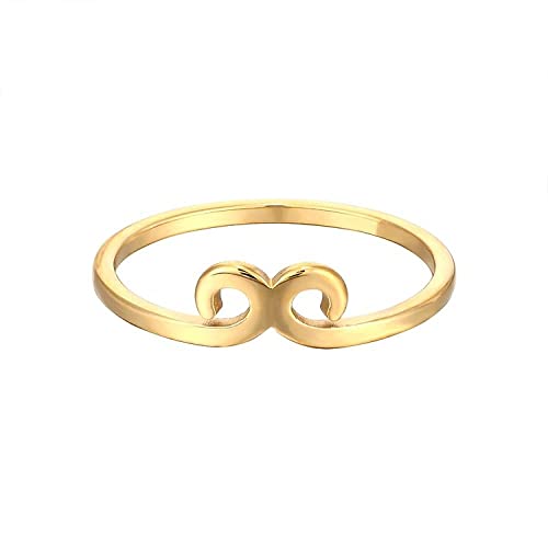 JPXXFM Chinesische enge Reifenfluchfinger Fingerring, glänzender stapelbarer Schwanzring, billige praktische Geburtstagsgeschenke M (K Gold 8) von JPXXFM