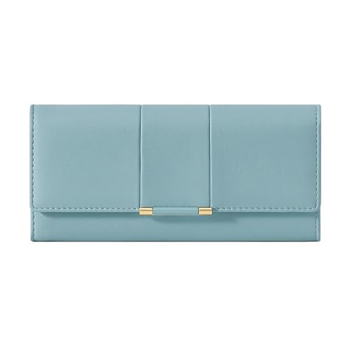 JPXXFM Damen Brieftaschen PU Leder Clutch Langes Brieftasche für Frauen Kartenhalter Damen Reisezühne (blau), blau von JPXXFM