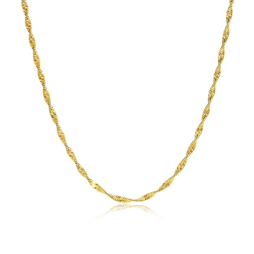 JPXXFM Damen Edelstahl Halsketten, Damenketten Mode 2,2 mm verdrehte Ketten Halskette 16 2 Zoll Kette JPXXFM Damen Edelstahl Halsketten, Damenketten Mode 2,2 mm verdrehte Ketten Halskette 16 2 Zoll Kette von JPXXFM