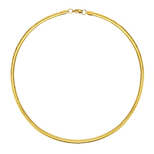 JPXXFM Damen Edelstahlketten, Halskette für Frauen Einfache Schlangenkette 4 mm 18 Zoll Kette von JPXXFM