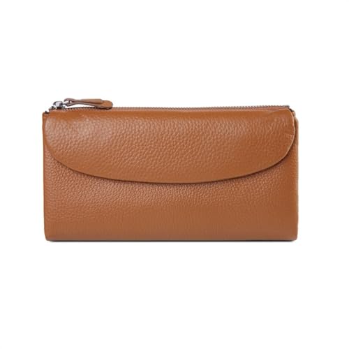 JPXXFM Damen -Kuhläden -Geschäftsbrieftaschen Leder blockieren Brieftasche Langes Geld Clips Kartenkoffer Geldbeutel Geld Organisatoren (Größe: Brown) von JPXXFM