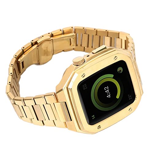 JPXXFM Edelstahl Metall Uhrengurtschutz Uhr Hülle Set ， für Band 44mm 45 mm 9 8 7 6 5 4 SE -Serie Männer Frauen Uhren Armband Accessoires von JPXXFM