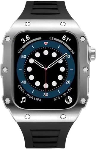 JPXXFM Edelstahl -Uhr -Armband und Silikon für Serie 8, 7, 6, 5, 4, SE, 45 mm, 44 mm, Ersatzzubehör für Männer und Frauen von JPXXFM