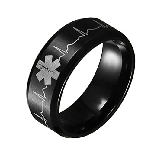 JPXXFM Edelstahl medizinischer Ring Liebe Gesundheitswarnschild Ring Schmuck Schmuck JPXXFM Edelstahl medizinischer Ring Liebe Gesundheitswarnschild Ring Schmuck Schmuck von JPXXFM