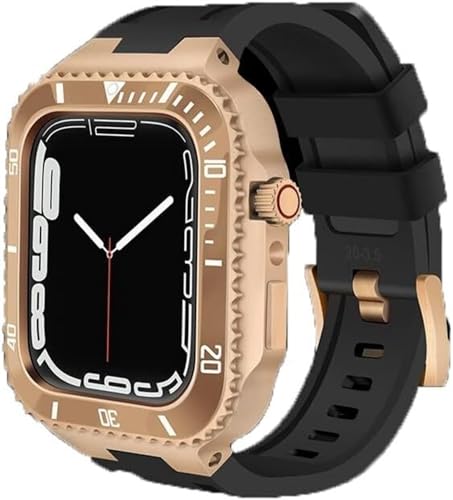 JPXXFM Edelstahl- und Silikon -Stahl -Uhr -Armband -Kit für Serie 8 7 6 5 4 Se 45 mm 44 mm Metallschutzschalenzubehör von JPXXFM