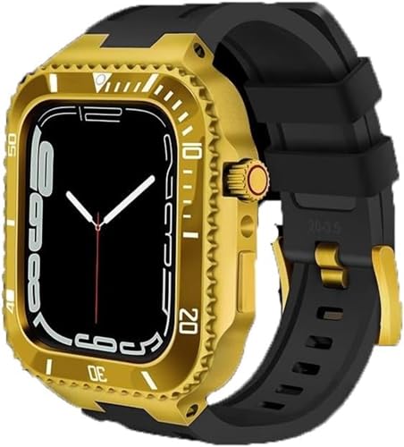 JPXXFM Edelstahl- und Silikon -Stahl -Uhr -Armband -Kit für Serie 8 7 6 5 4 Se 45 mm 44 mm Metallschutzschalenzubehör von JPXXFM