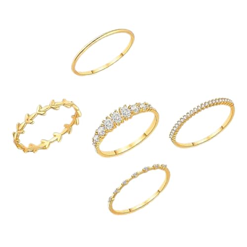 JPXXFM Einfache elegante Frauen mit plattiertem Ring -Set stapelbare Moderinge für Frauen von JPXXFM