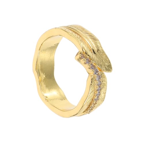 JPXXFM Einstellbarer offener Fingerring Vintage Blattform -Format Ring mit kubischem Zirkon stapelbarer Mode für Retro - -Knöchel im Retro -Stil von JPXXFM