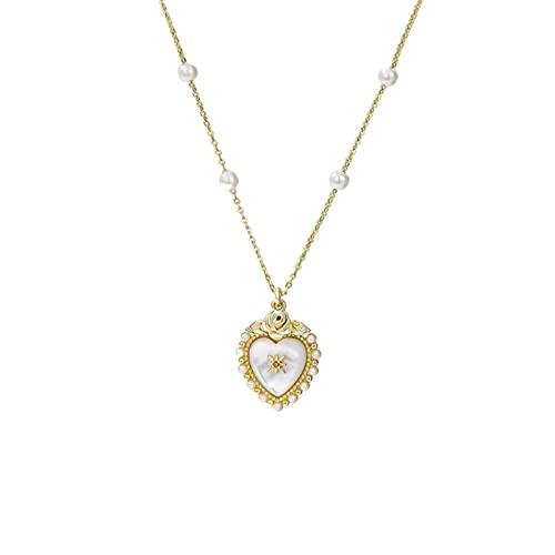 JPXXFM Elegante leichte Luxus -Collarbone -Kette Retro Love Anhänger Halskette Mode Schmuck Halsketten für Frauen von JPXXFM