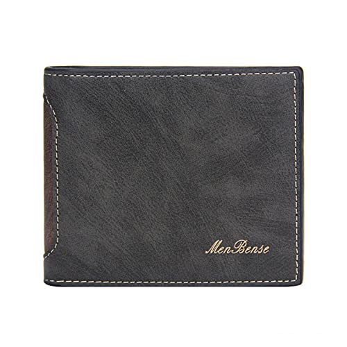 JPXXFM Farbblockierende Kurze Brieftasche Männer Öffnen Geldbörsen mehrere Kartenschlitze Clutch Herren -Brieftasche (schwarz, eine Größe) von JPXXFM
