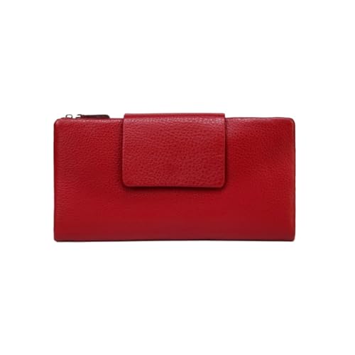 JPXXFM Frauen Brieftaschen Geldclips echte Leder -Geschäftsbrieftaschen blockieren Brieftaschen Geld Organisatoren Abendbeutel (Größe: rot) von JPXXFM